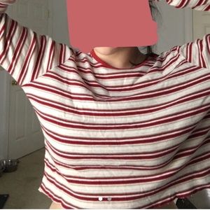 RAW HEMMED STRIPED CROP TOP